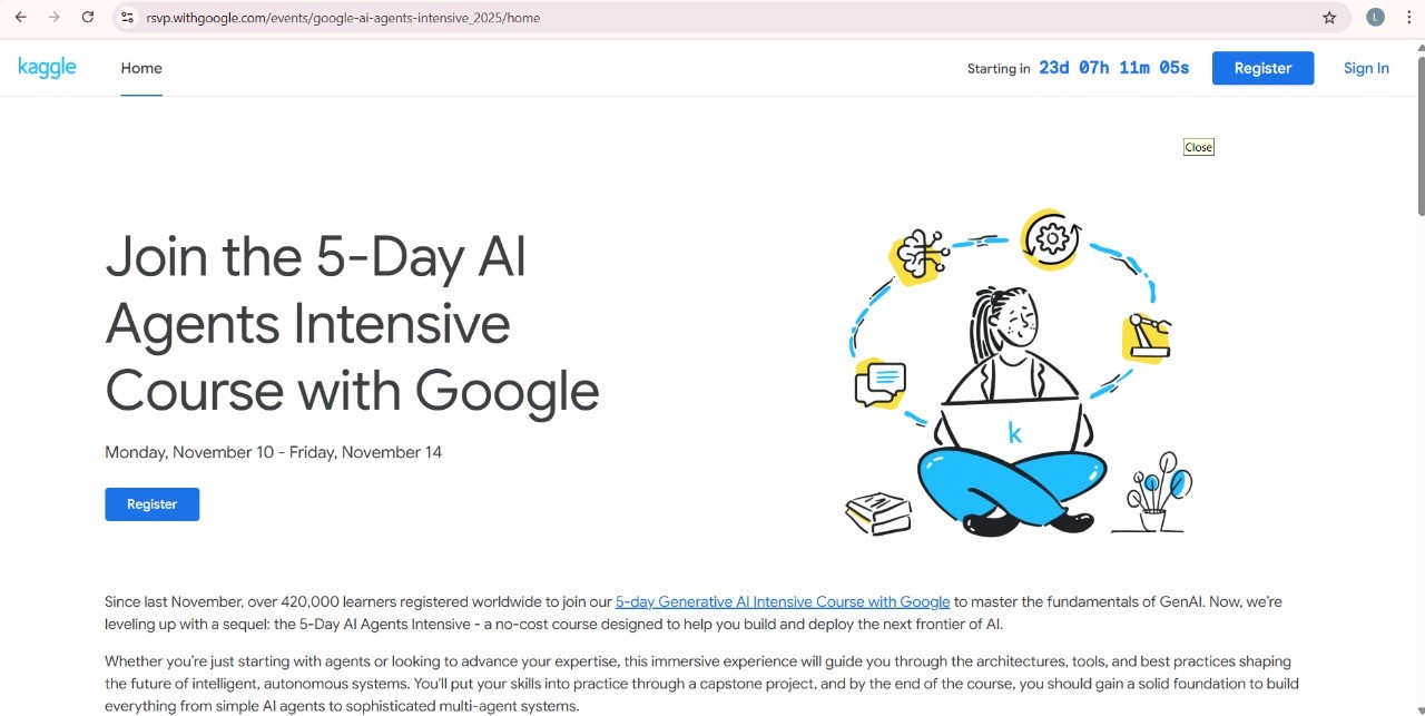 How to apply 5-day Ai agent Course with Google
